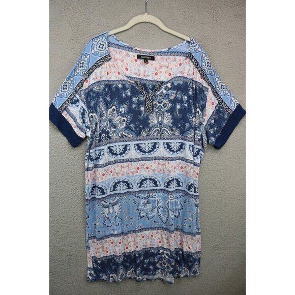 Ellen Tracy Short Sleeve Pajama Gown-Size Large-Boho - Picture 1 of 10